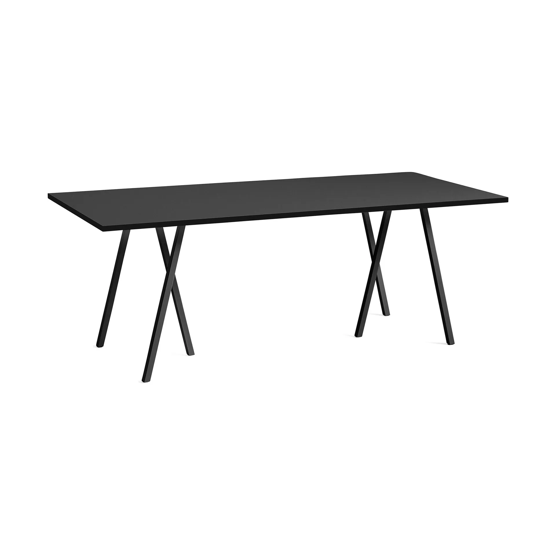 Mesa de comedor Loop Stand incl. support 92,5x250 cm, Black-black linoleum-black ash HAY