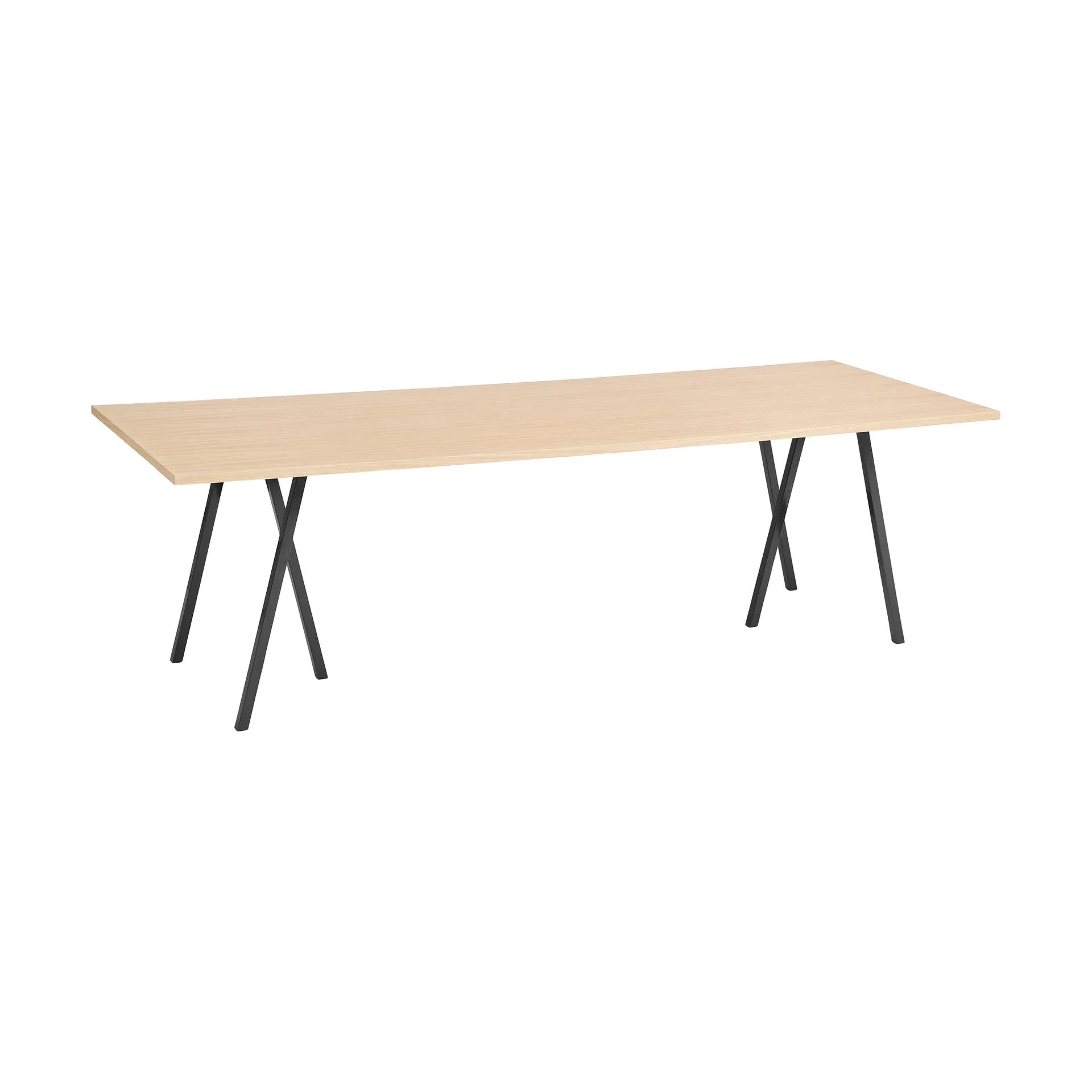 Mesa de comedor Loop Stand incl. support 92,5x250 cm, Black-clear lacq. oak HAY