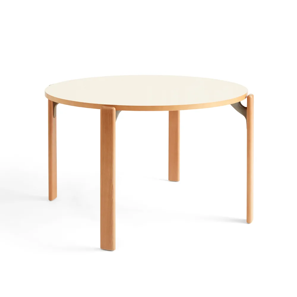 Mesa de comedor Rey Ø128 cm, Golden-Ivory white HAY