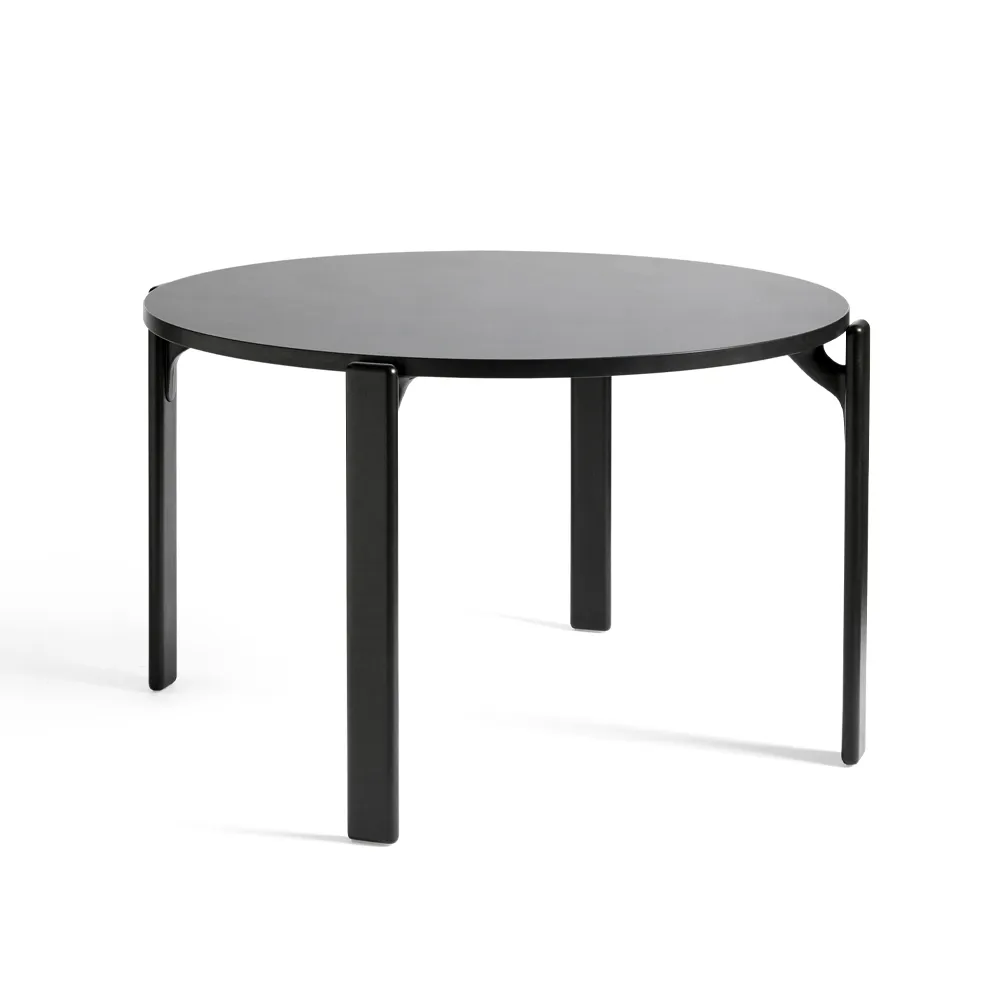 Mesa de comedor Rey Ø128 cm, negro profundo HAY