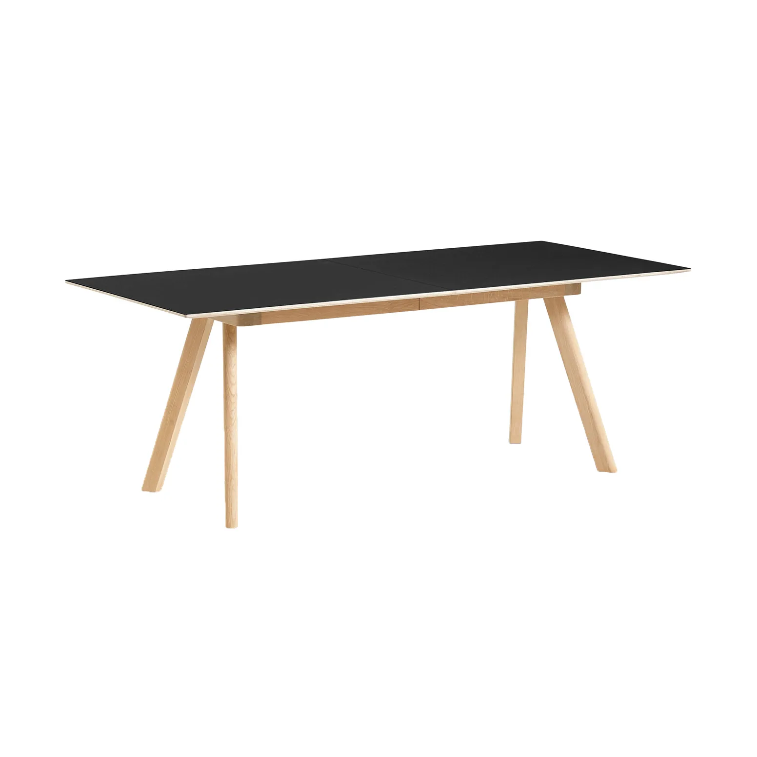 Mesa extensible CPH30 2.0, 90x200 cm, Black linoleum-roble lacado HAY