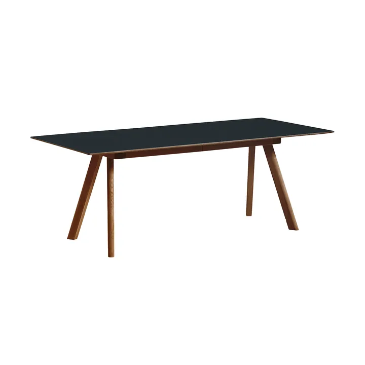 Mesa extensible CPH30 2.0, 90x200 cm - Linóleo negro-nogal - HAY