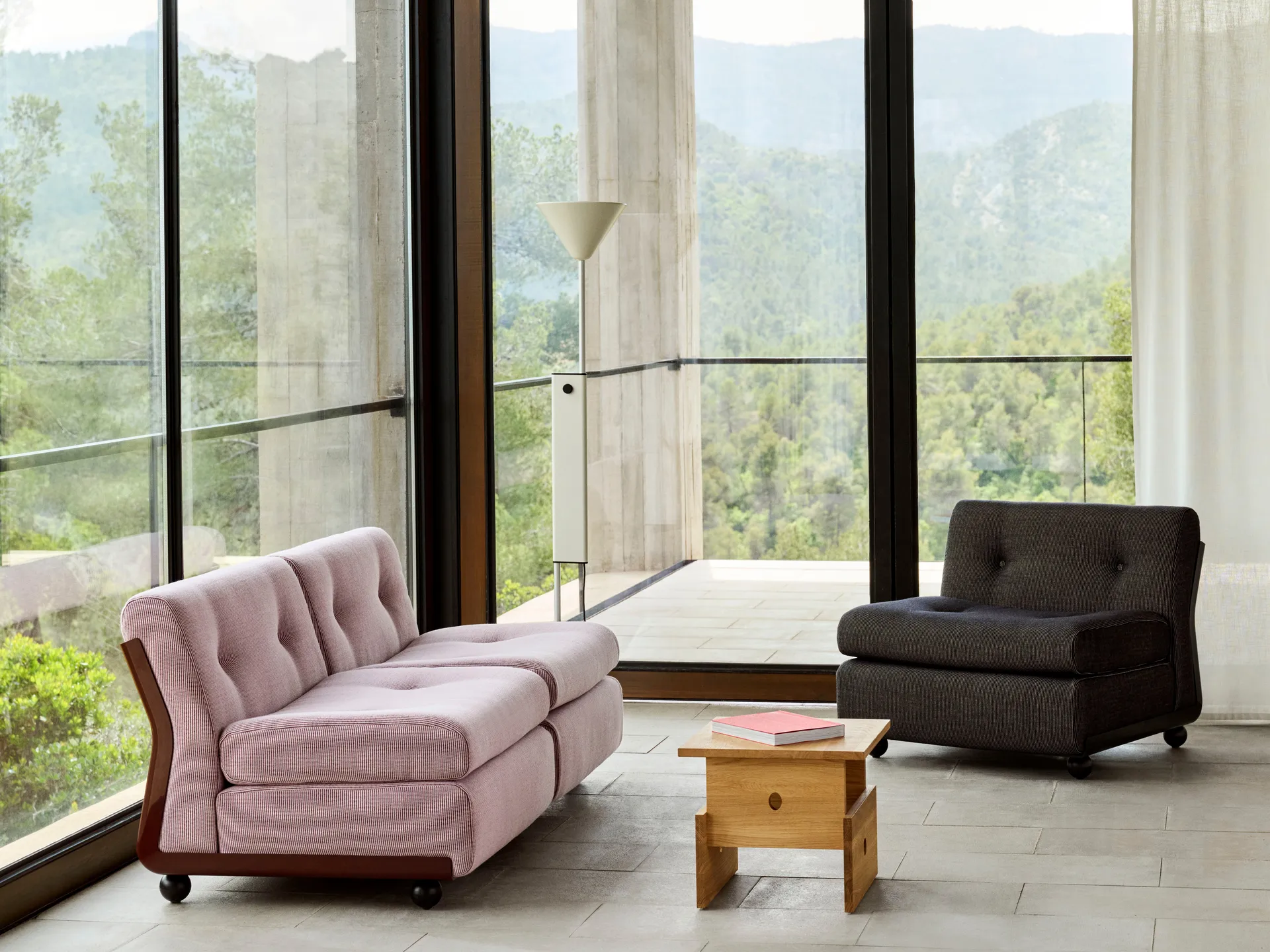 Módulo de sofá Amanta, Anthracite-turf blue red mélange, 1 plaza/butaca HAY