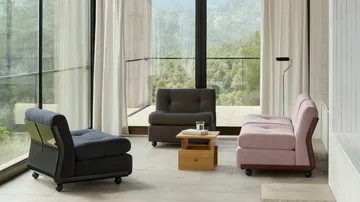 Módulo de sofá Amanta - Anthracite-turf blue red mélange, 1 plaza/butaca - HAY