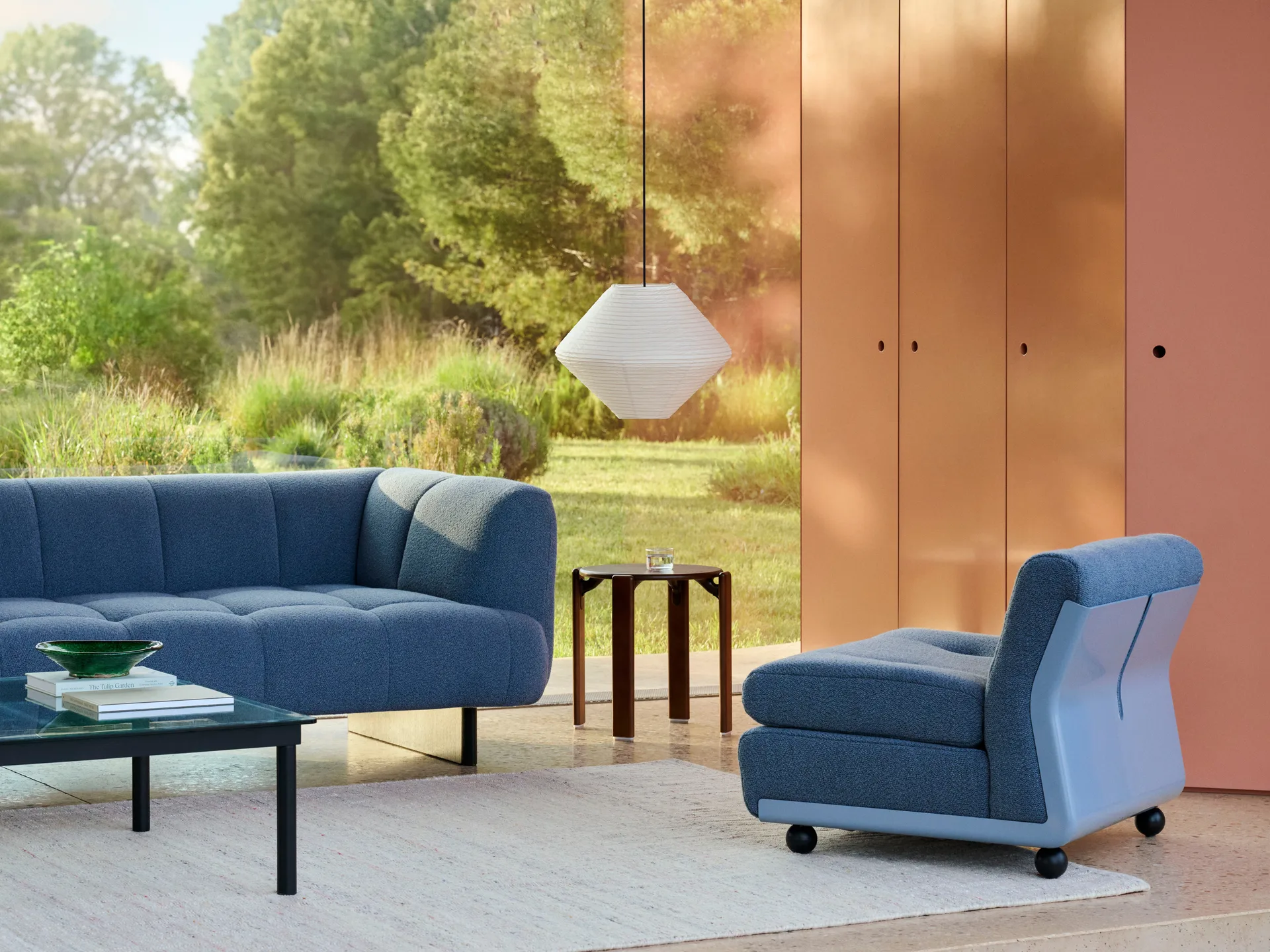 Módulo de sofá Amanta, Frost blue-turf blue, 1 plaza/butaca HAY