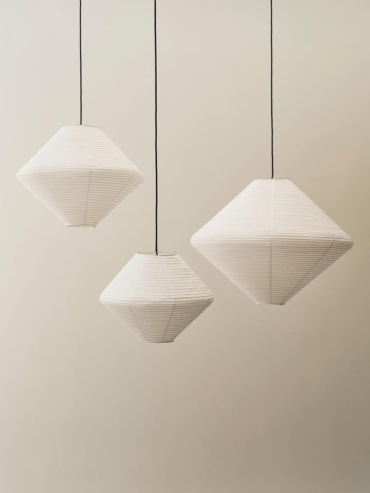 Pantalla de lámpara Paper Shade Diamond, Classic white, Ø60 cm HAY