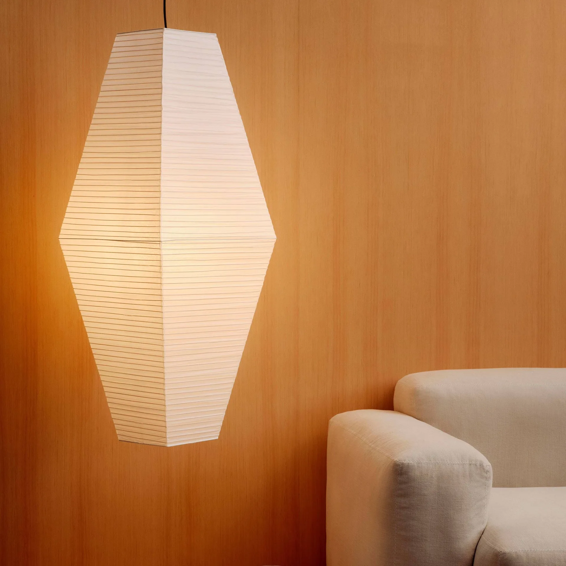 Pantalla para lámpara Paper Shade Prism, Classic white, 40x110 cm HAY