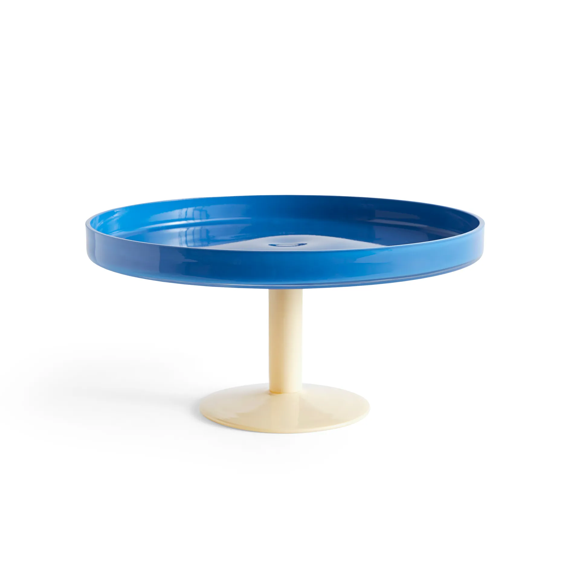 Plato de tarta con pie Display Ø26,5 cm, azul-beige HAY