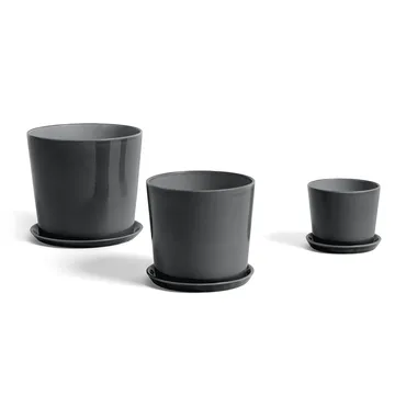 Plato para maceta Botanical Family XL - Anthracite - HAY