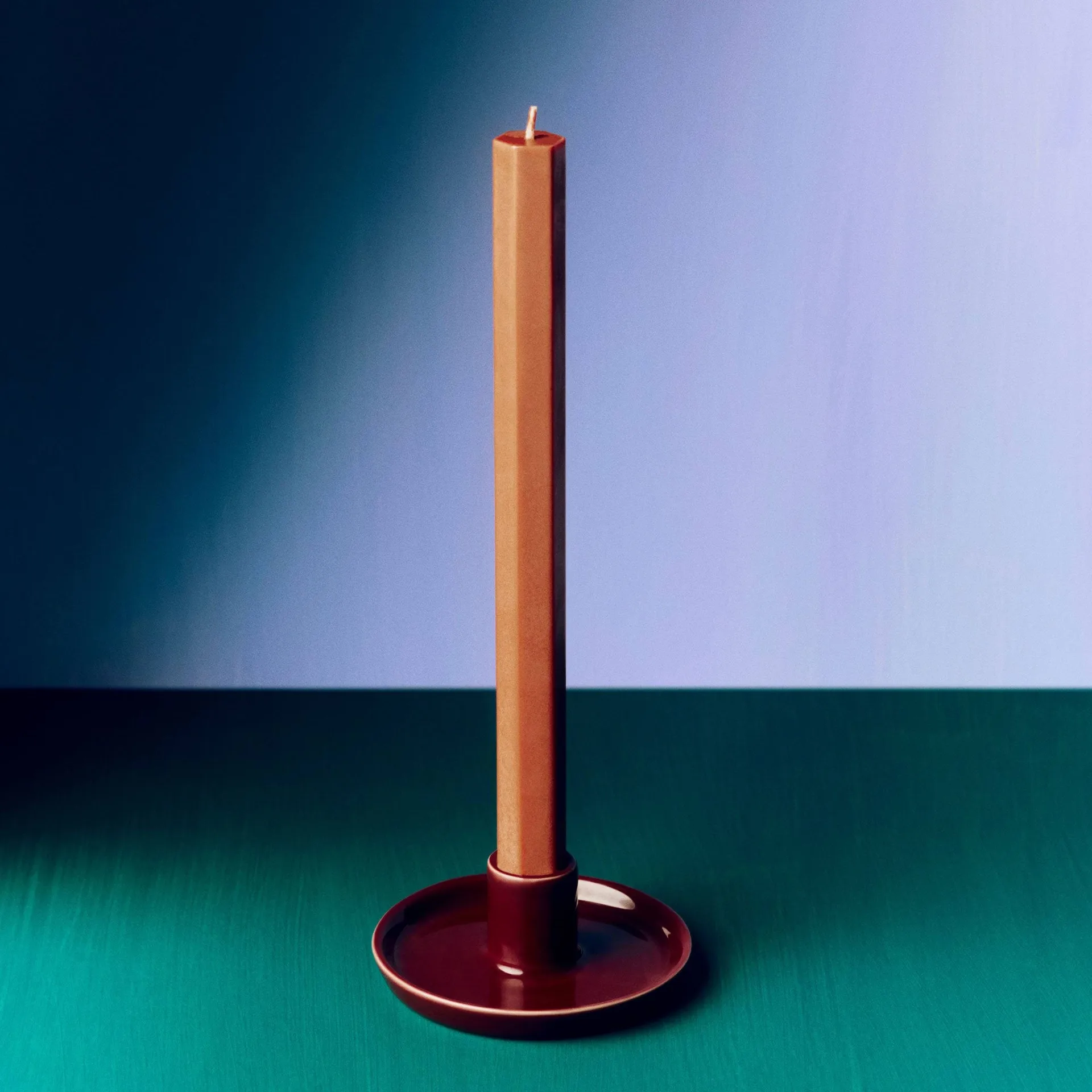 Portavelas Disc, Chestnut brown, small, Ø10x4,8 cm HAY