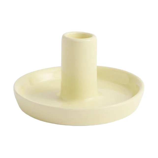 Portavelas Disc - Lime white, Ø7x4 cm - HAY