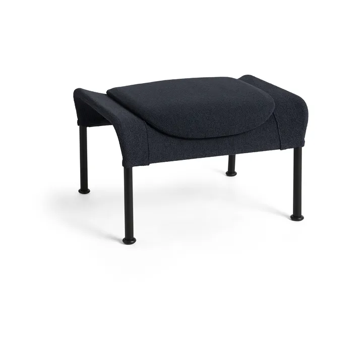Reposapiés O2 Ottoman - Soft black-acero lacado negro - HAY
