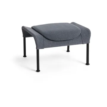 Reposapiés O2 Ottoman - Soft grey-acero lacado negro - HAY