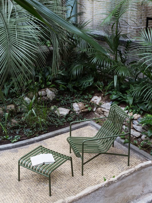 Reposapiés Palissade Ottoman  , Olive HAY
