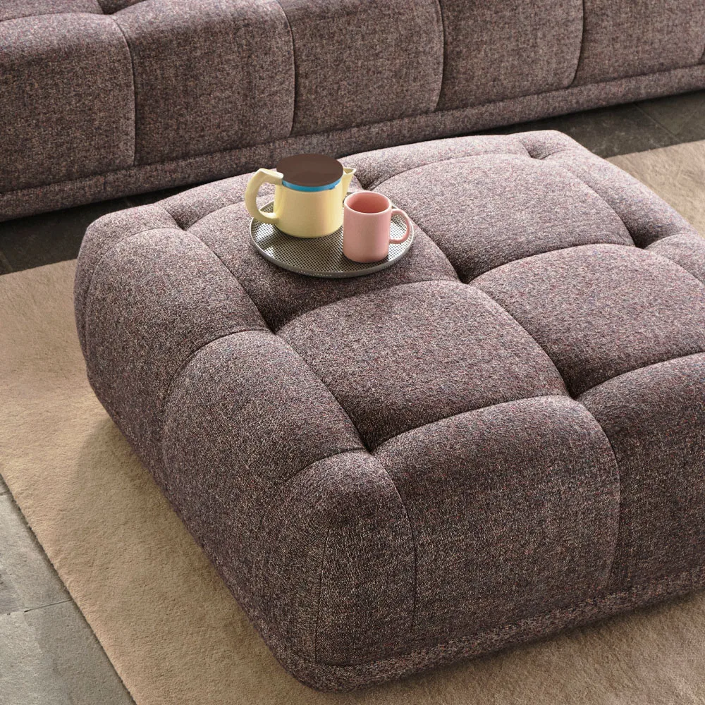 Reposapiés Quilton, tela Atlas 631 azul grisáceo HAY