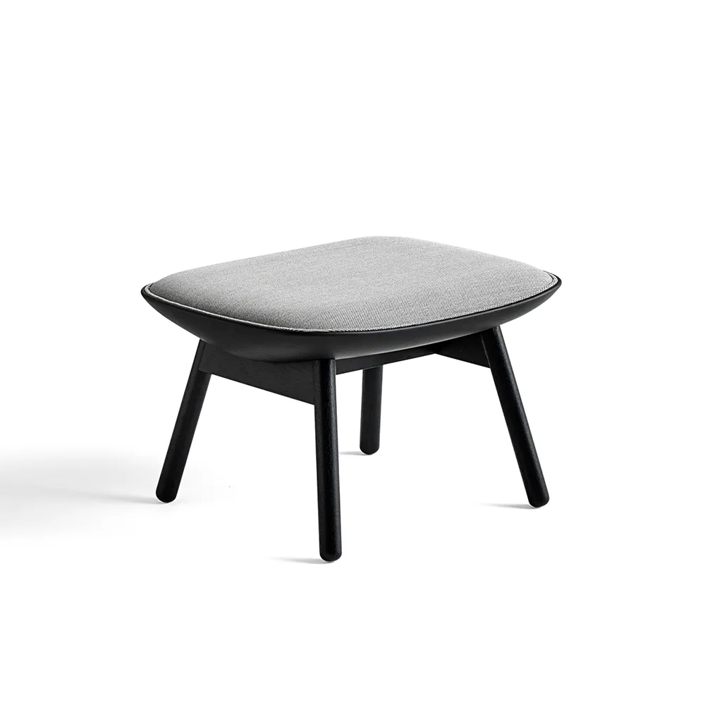 Reposapiés Uchiwa, Gris oscuro/blanco jaspeado-roble negro-cuero HAY