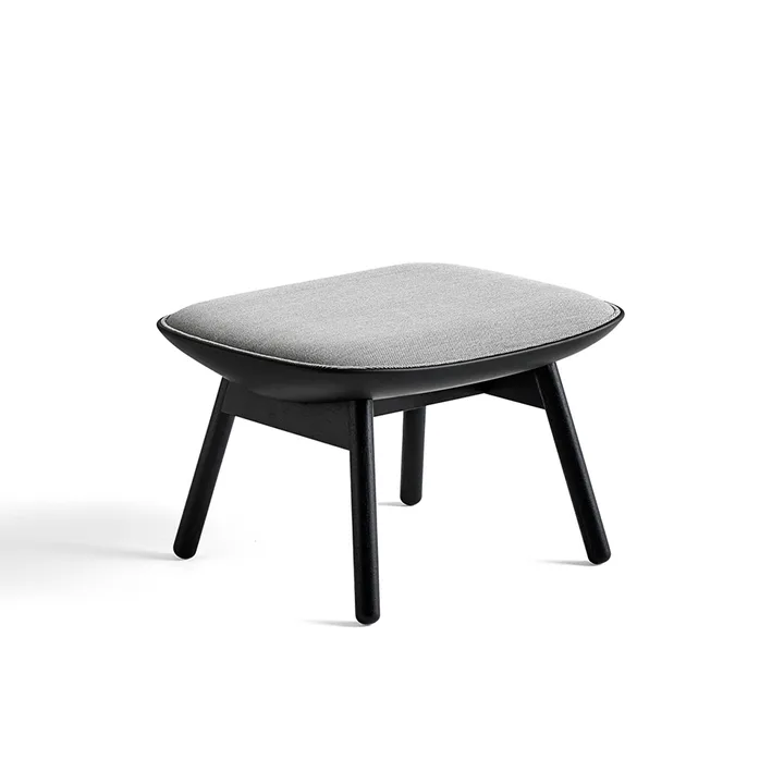 Reposapiés Uchiwa - Gris oscuro/blanco jaspeado-roble negro-cuero - HAY