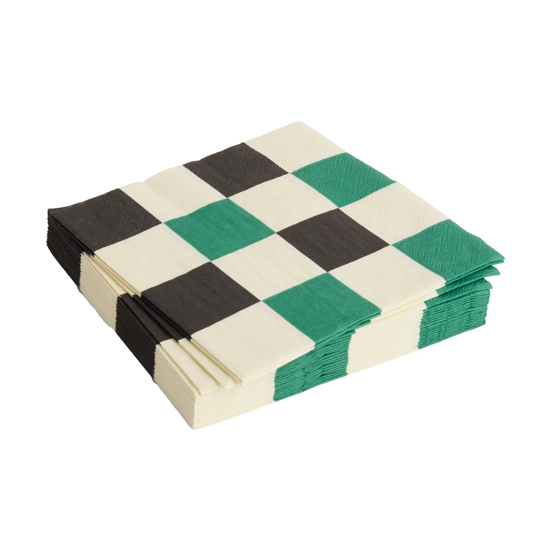 Servilleta Pattern Lunch Check 33x33 cm, set de 20, Off white-green-black M HAY