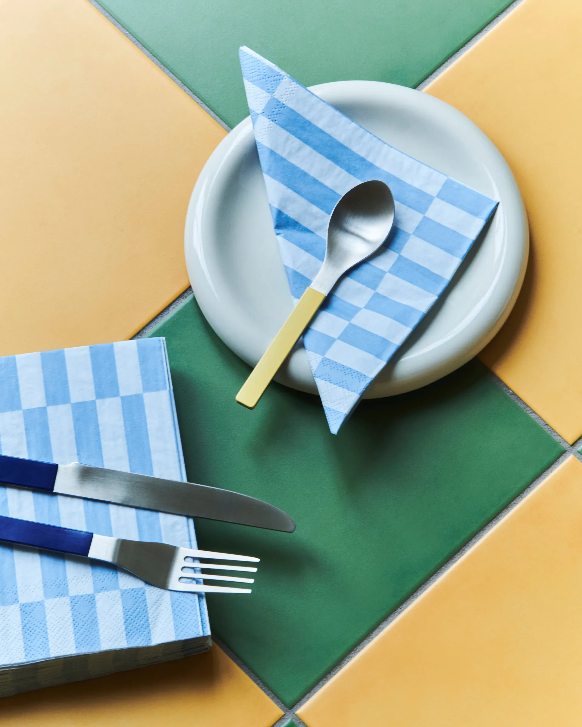 Servilleta Pattern Lunch Stripe 33x33 cm, set de 20, Light blue-dusty blue pillar HAY