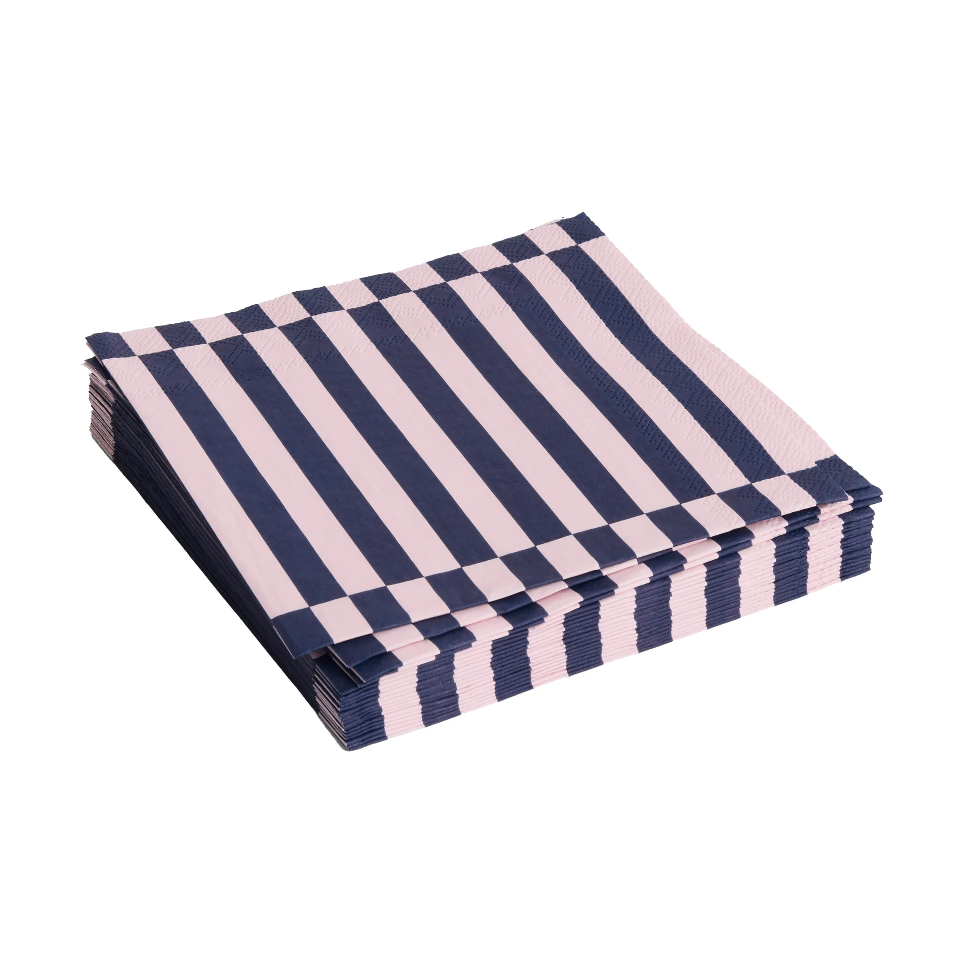 Servilleta Pattern Lunch Stripe 33x33 cm, set de 20, Light pink-dark blue pillar HAY