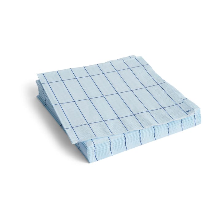 Servilletas Pattern Dinner 40x40 cm, 20-pack - Light blue-blue grid - HAY