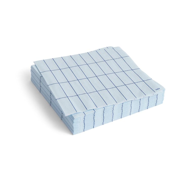 Servilletas Pattern Lunch 33x33 cm, 20-pack - Light blue-blue grid - HAY