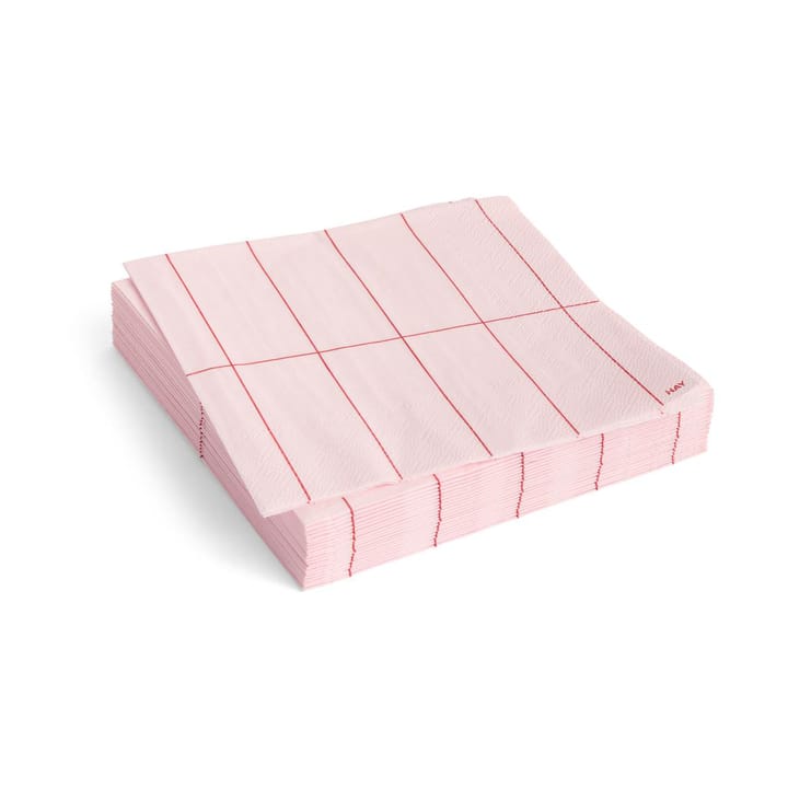 Servilletas Pattern Lunch 33x33 cm, 20-pack - Light pink-red grid - HAY