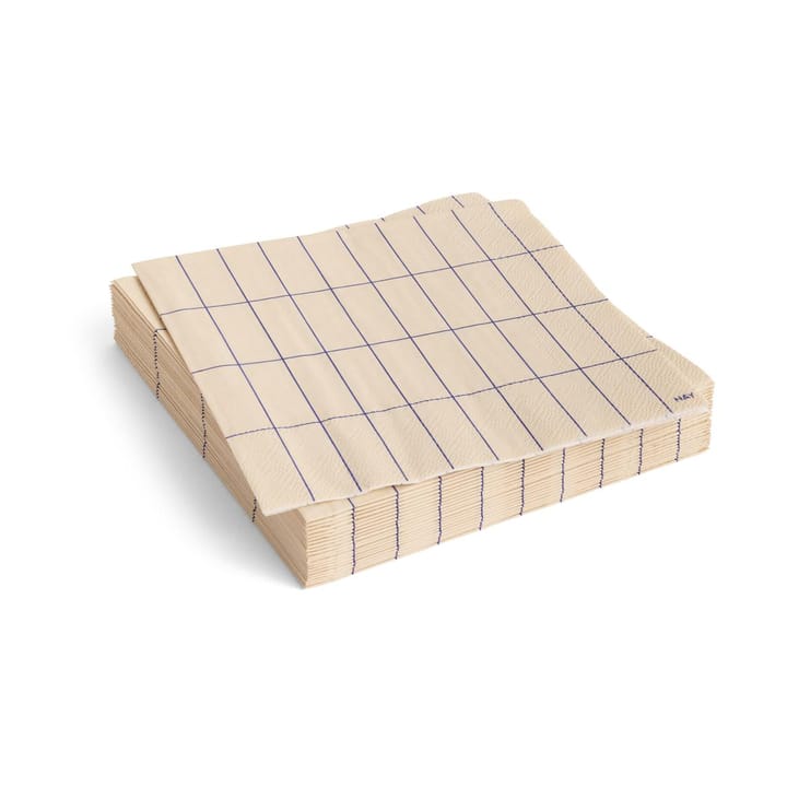 Servilletas Pattern Lunch 33x33 cm, 20-pack - Off white-blue grid - HAY