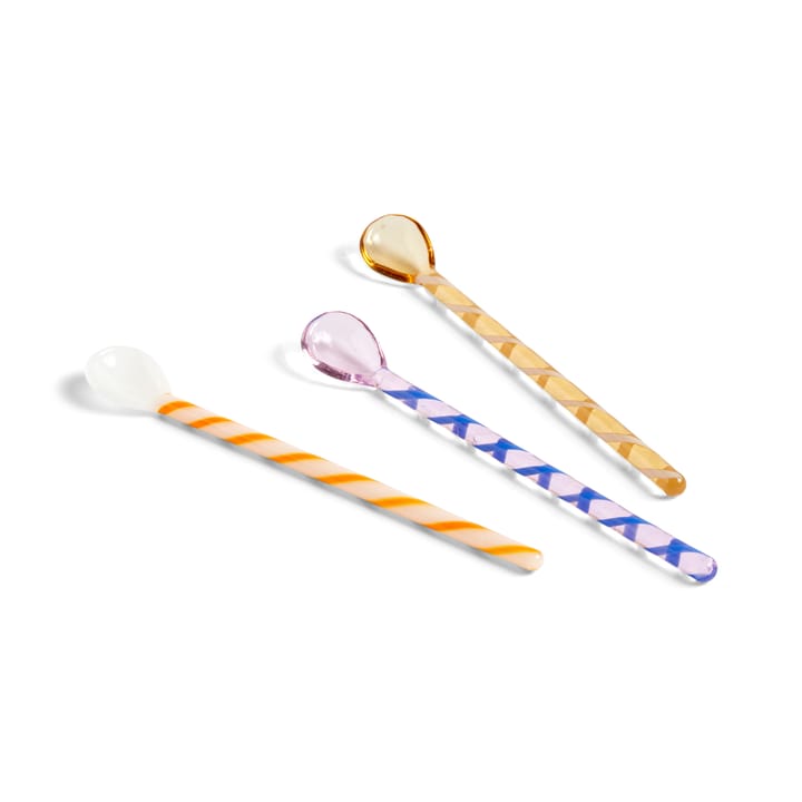 Set de 3 cucharas de vidrio Spice - Amber-light pink-white - HAY