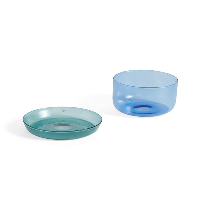 Set de servir 2-in-1 bol y plato - Light blue-aqua - HAY