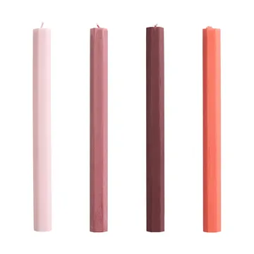 Set de velas Hexagon Candle mix, 4-pack - Berry - HAY