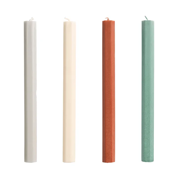 Set de velas Hexagon Candle mix, 4-pack - Forest - HAY