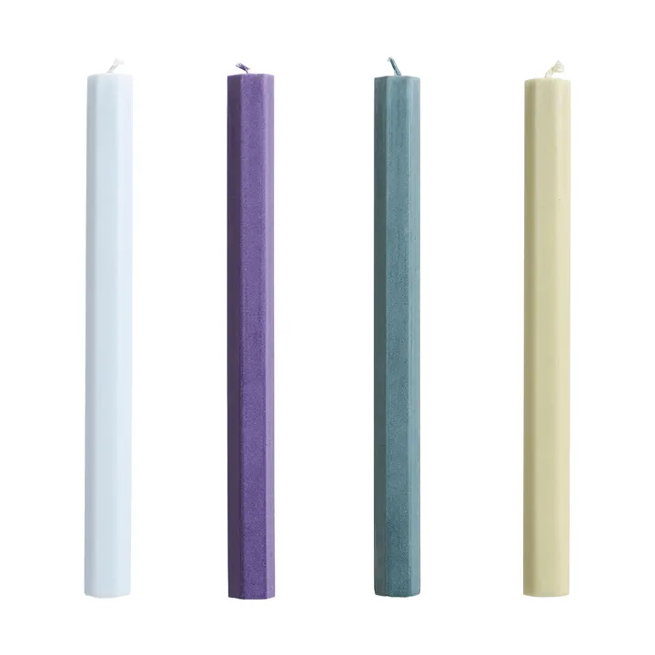 Set de velas Hexagon Candle mix, 4-pack - Meadow - HAY