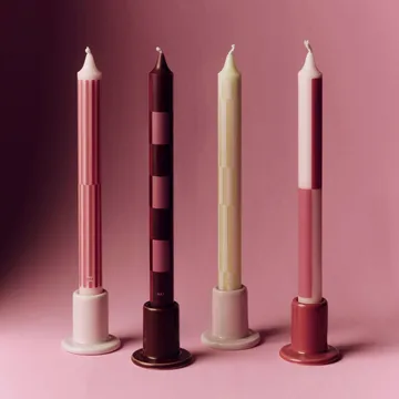 Set de velas Pattern mix, 4-pack - Pink-bordeaux - HAY