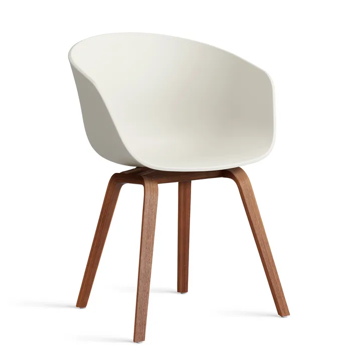 Silla About a Chair 22, 2.0  - Crema melange—estructura de nogal lacada - HAY