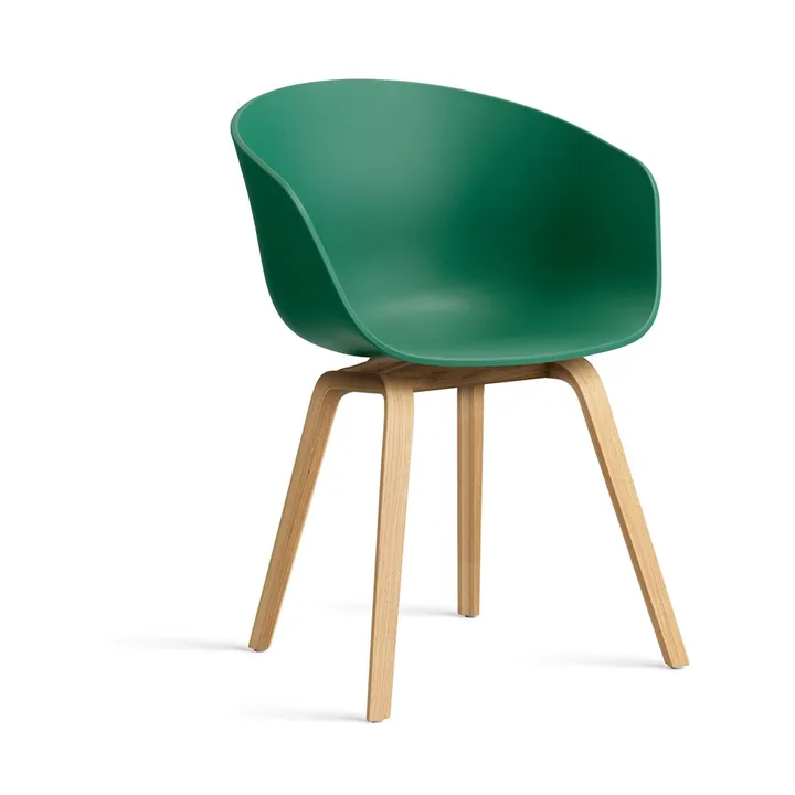 Silla About a Chair 22  - Teal green-soporte de roble lacado - HAY
