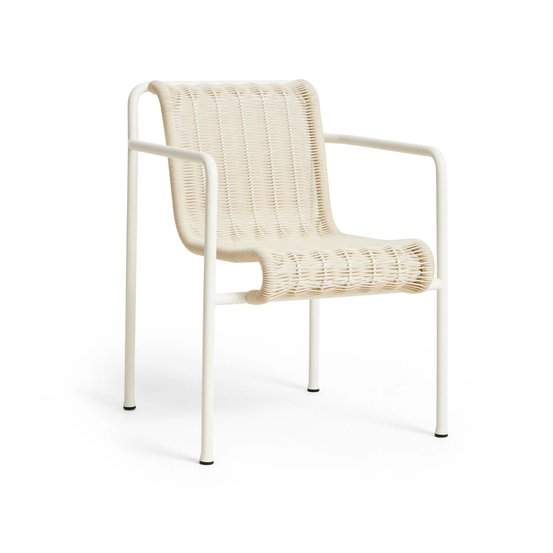 Silla con reposabrazos Palissade Cord Dining, Cream white HAY