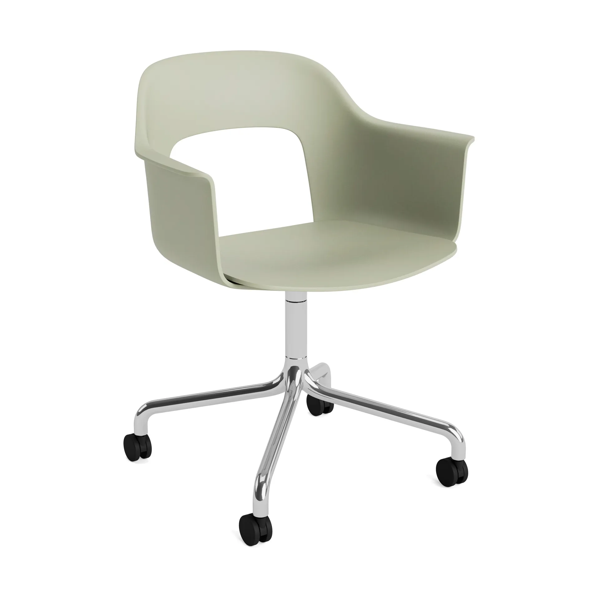 Silla Layout Armchair 261, Bottle green-aluminio pulido HAY