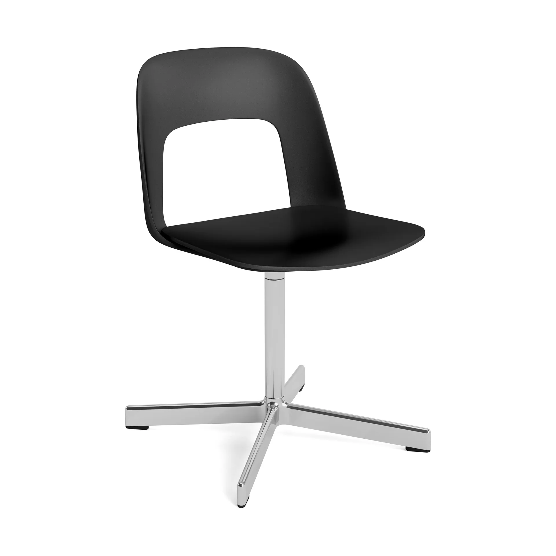 Silla Layout Chair 131, Black-aluminio pulido HAY