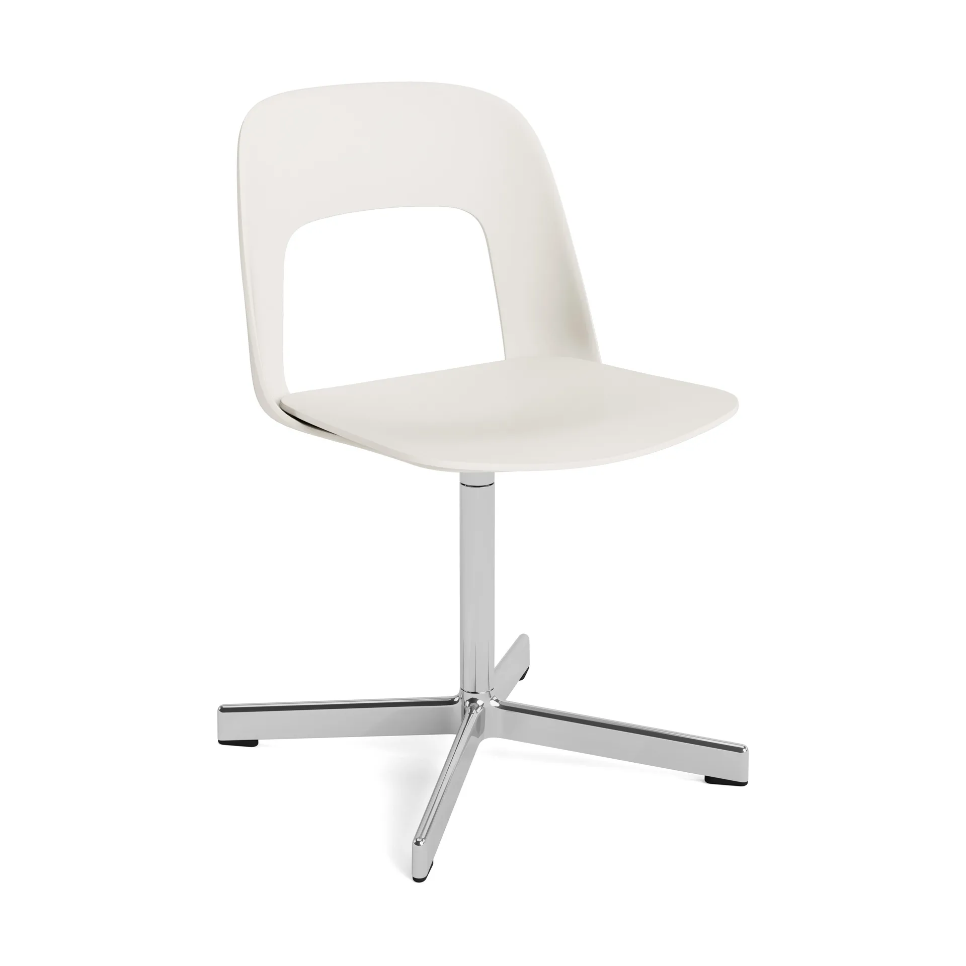 Silla Layout Chair 131, Cream white-aluminio pulido HAY