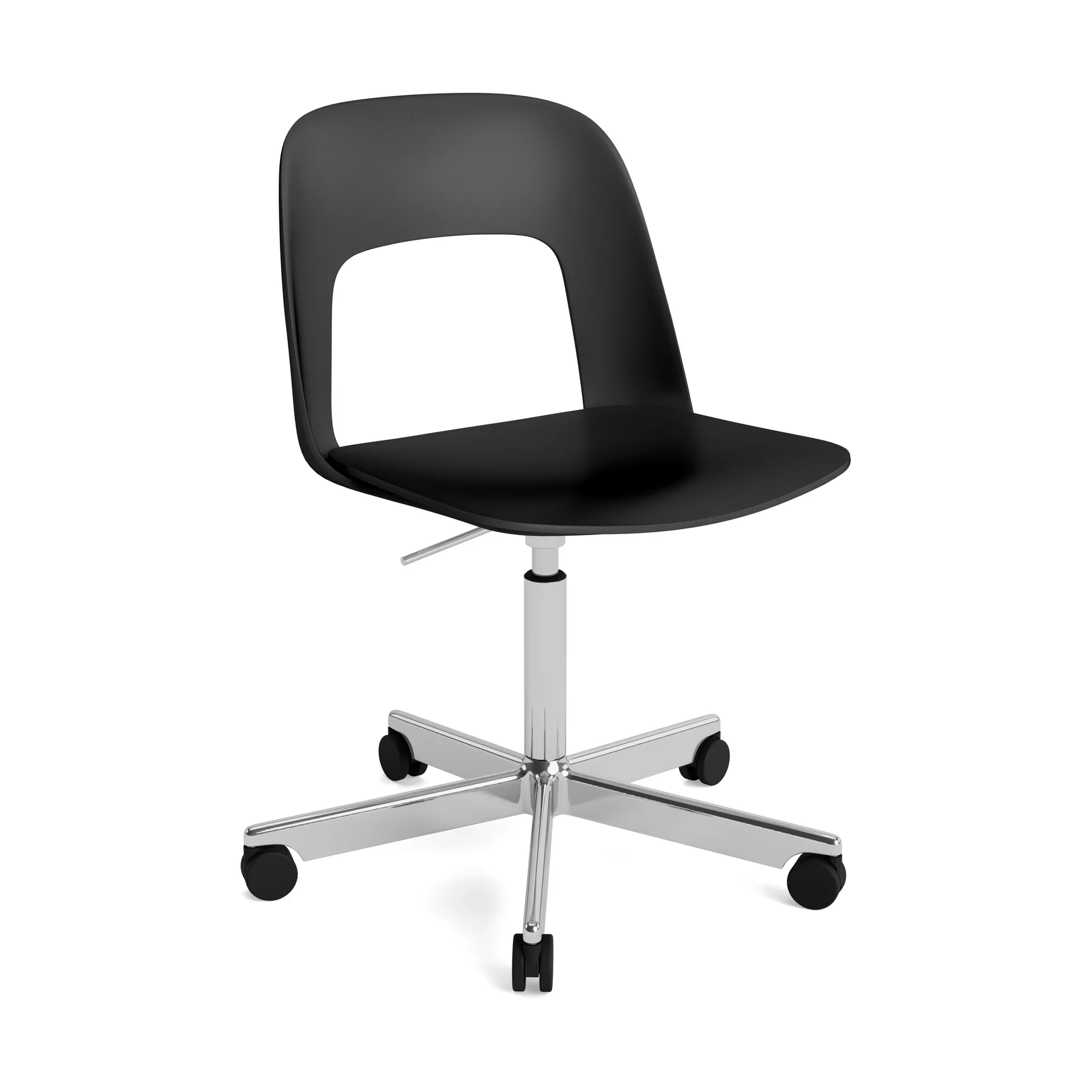 Silla Layout Chair 141, Black-aluminio pulido HAY