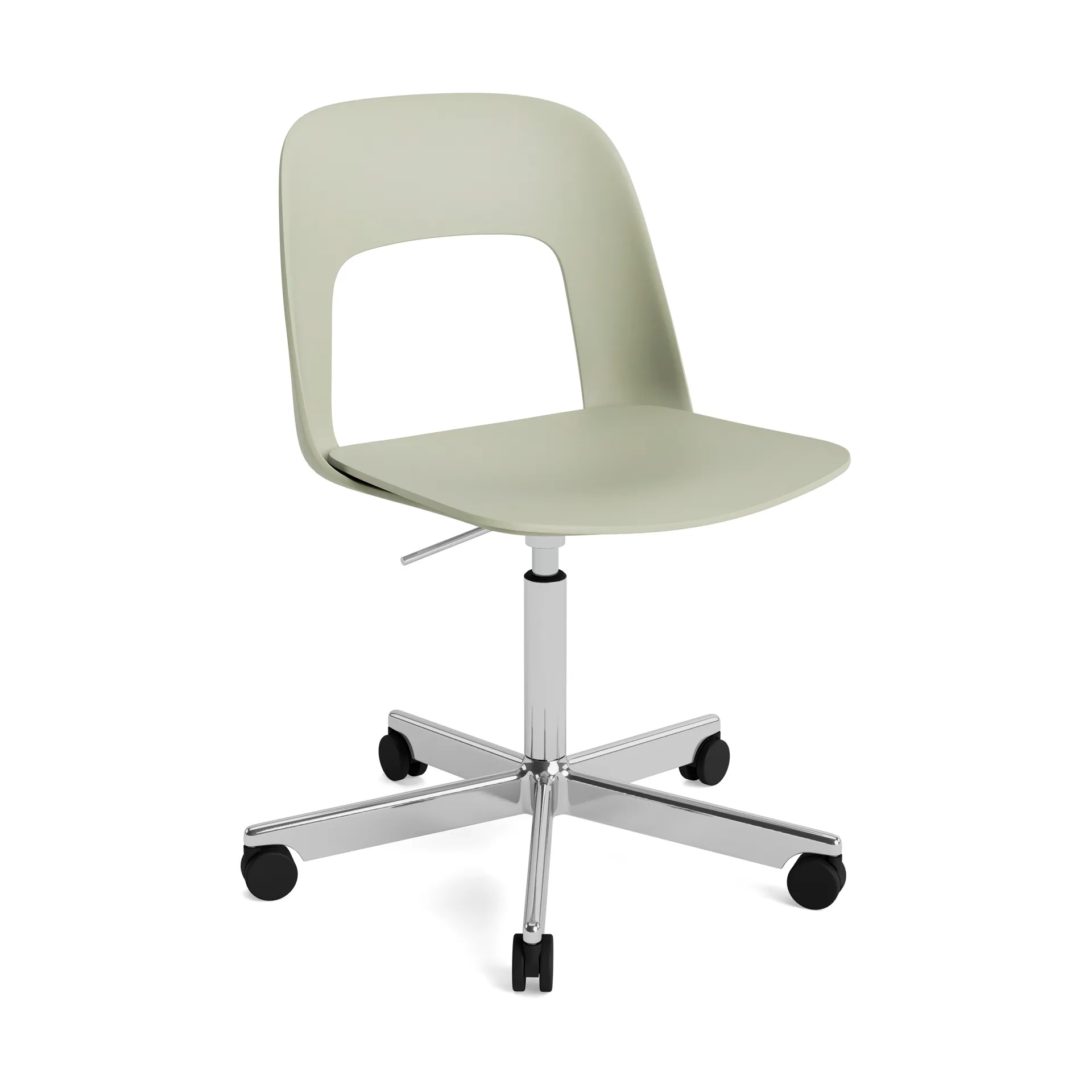 Silla Layout Chair 141, Bottle green-aluminio pulido HAY