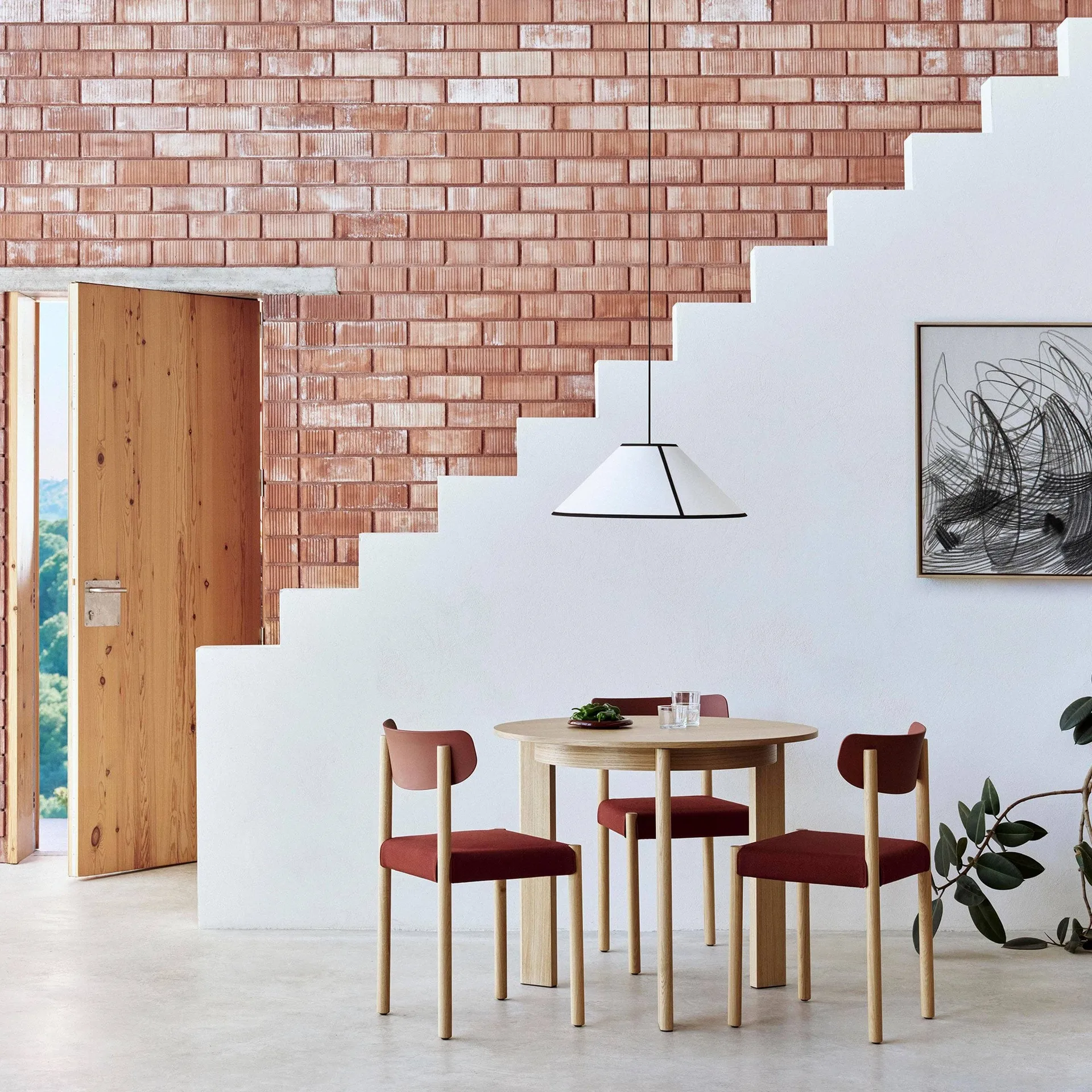 Silla Pack Chair 11, Roble aceitado-hull red-Steelcut 655 HAY
