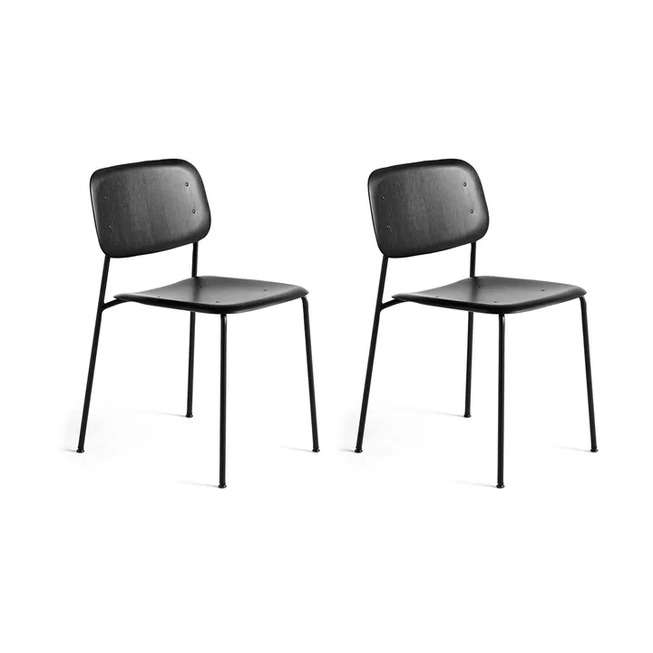 Silla Soft Edge 40, Black oak-estructura de acero negra, pack de 2 - HAY