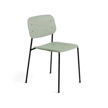 Silla Soft Edge 40 - dusty green, estructura de acero negra - HAY