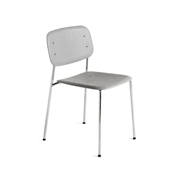 Silla Soft Edge 40 - gris suave, estructura cromada - HAY