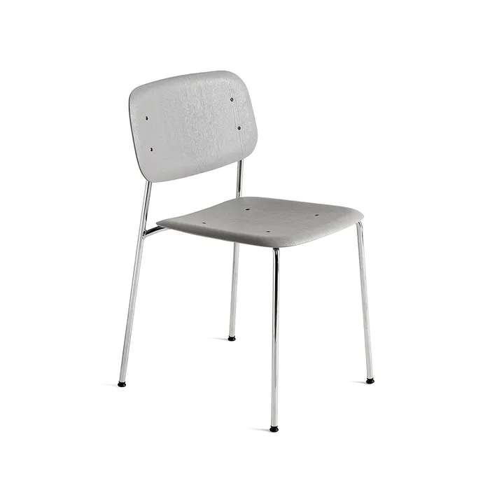 Silla Soft Edge 40 - gris suave, estructura cromada - HAY
