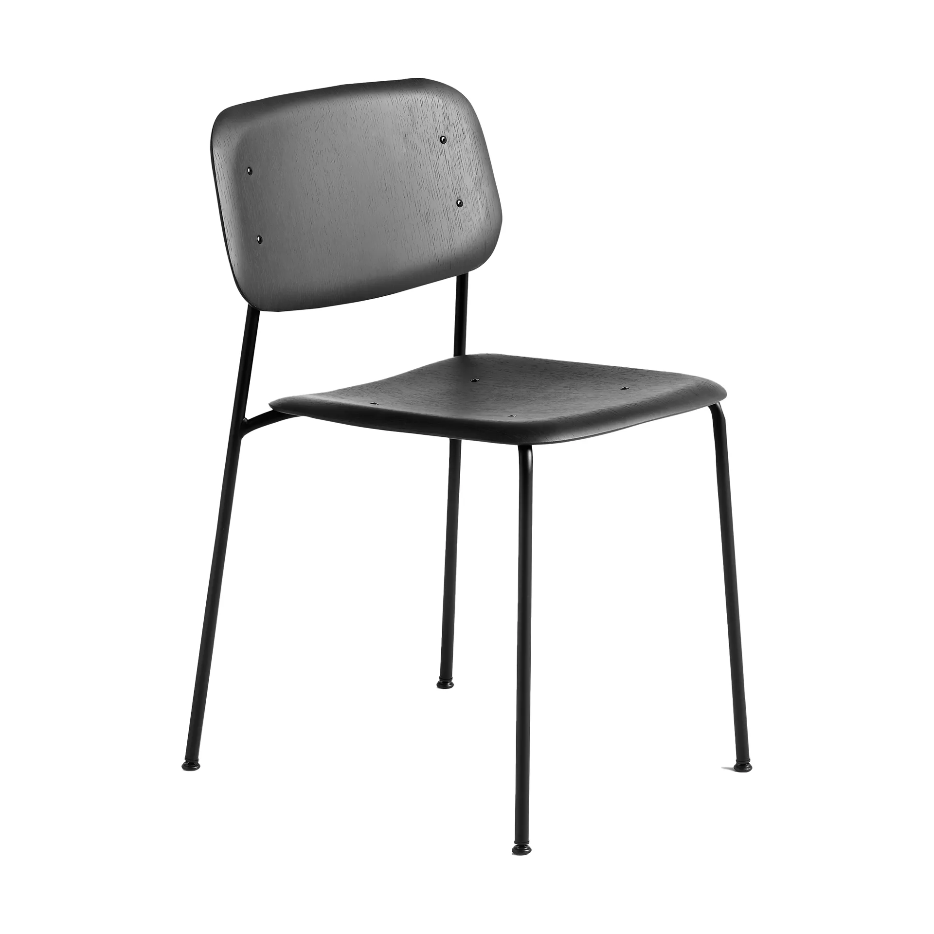 Silla Soft Edge 40, soft black, estructura de acero negra HAY