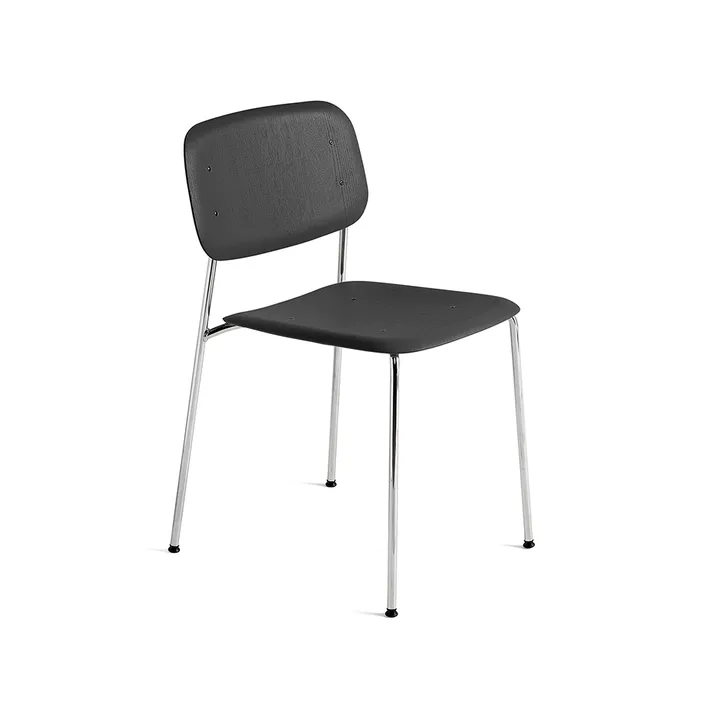 Silla Soft Edge 40 - soft black, estructura de cromo - HAY