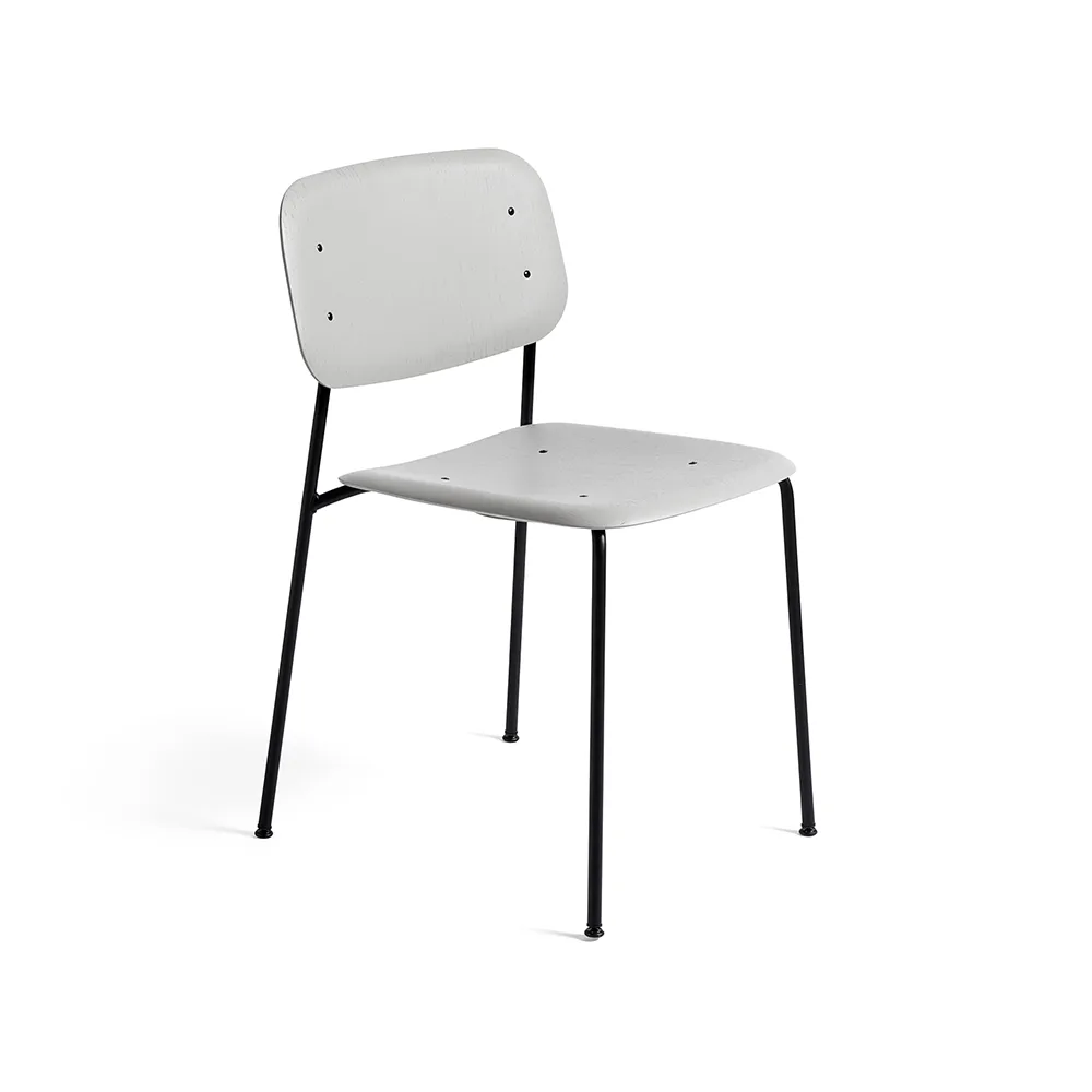 Silla Soft Edge 40, soft grey, estructura de acero negra HAY